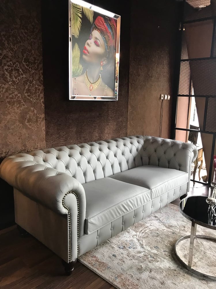 3A MOBİLYA HAKİKİ DERİ CASTELLE CHESTERFİELD