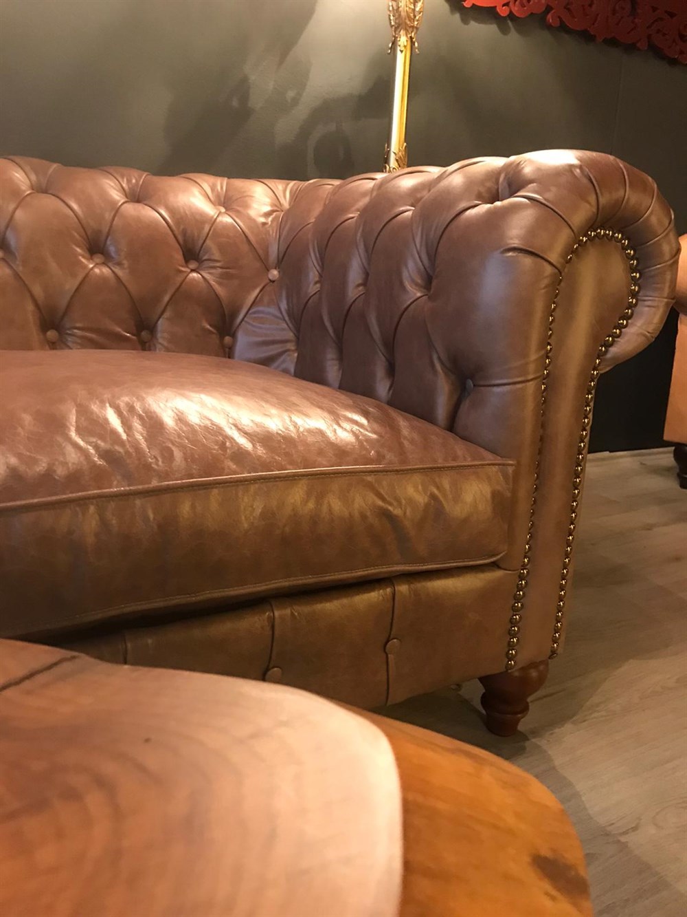 3A MOBİLYA HAKİKİ DERİ CUTE CHESTERFİELD