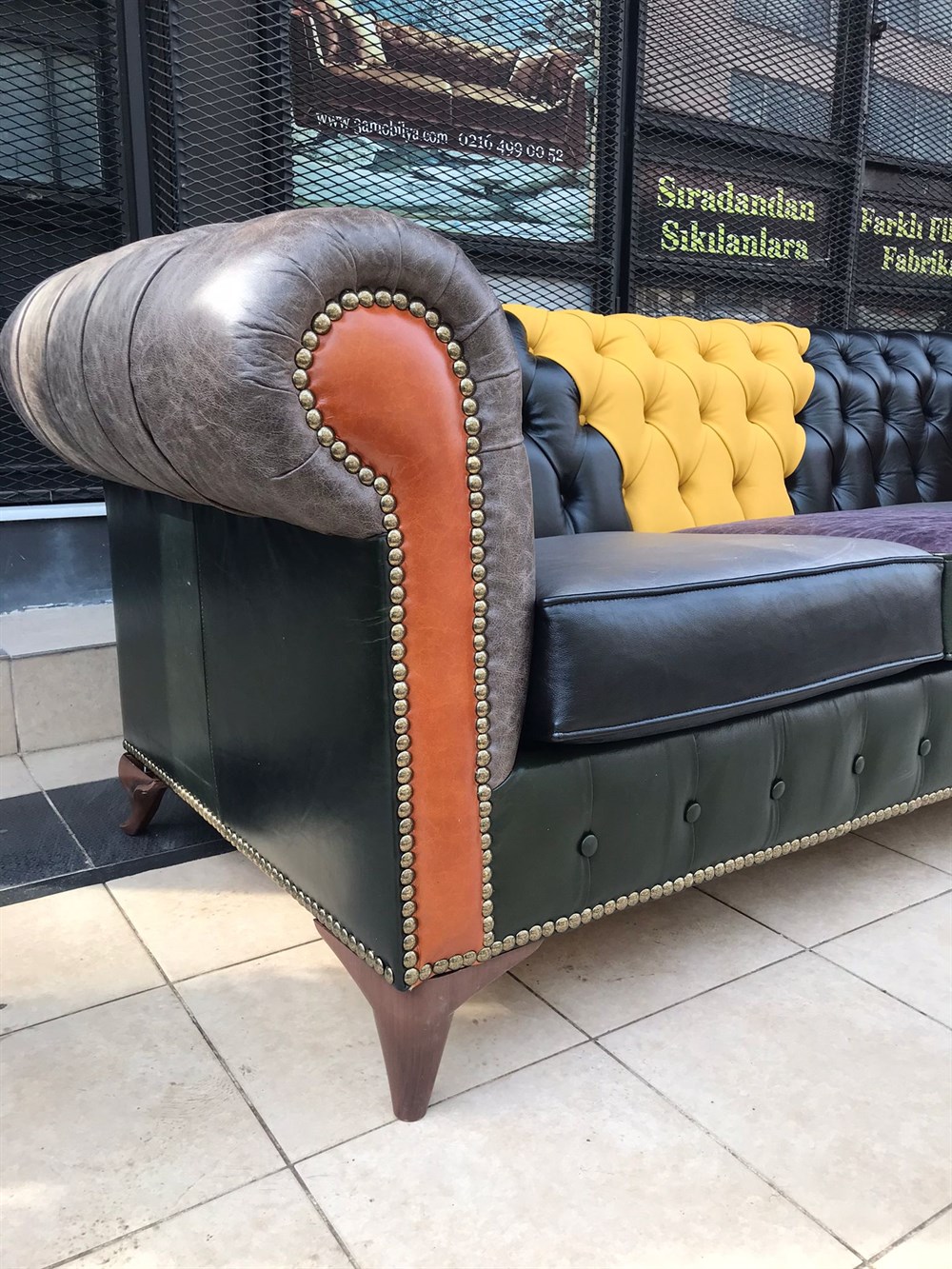 3A MOBİLYA HAKİKİ DERİ DUBLİN CHESTERFİELD