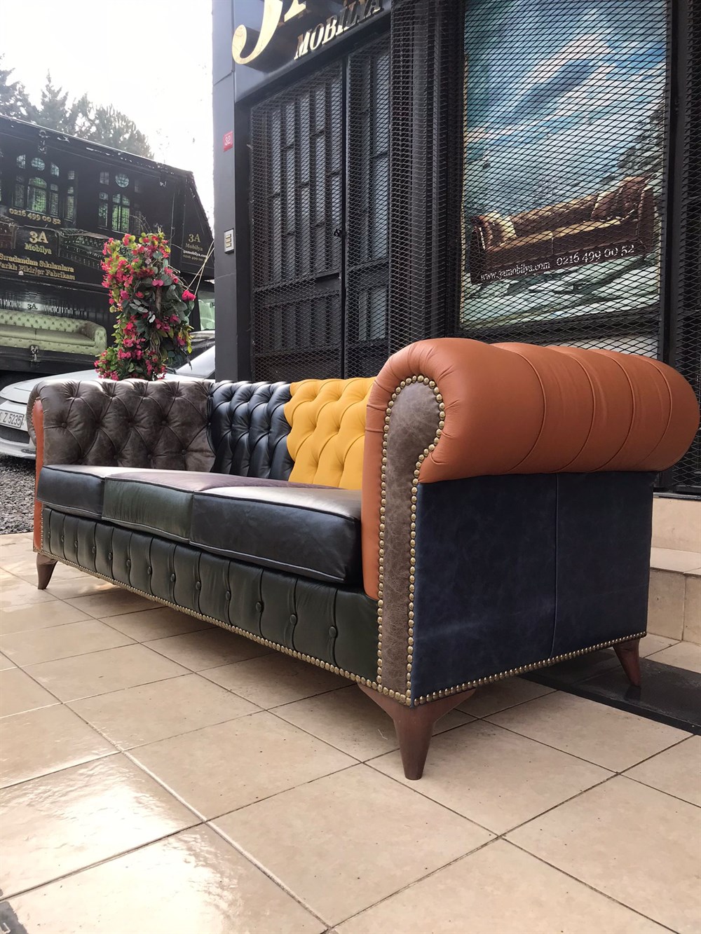 3A MOBİLYA HAKİKİ DERİ DUBLİN CHESTERFİELD