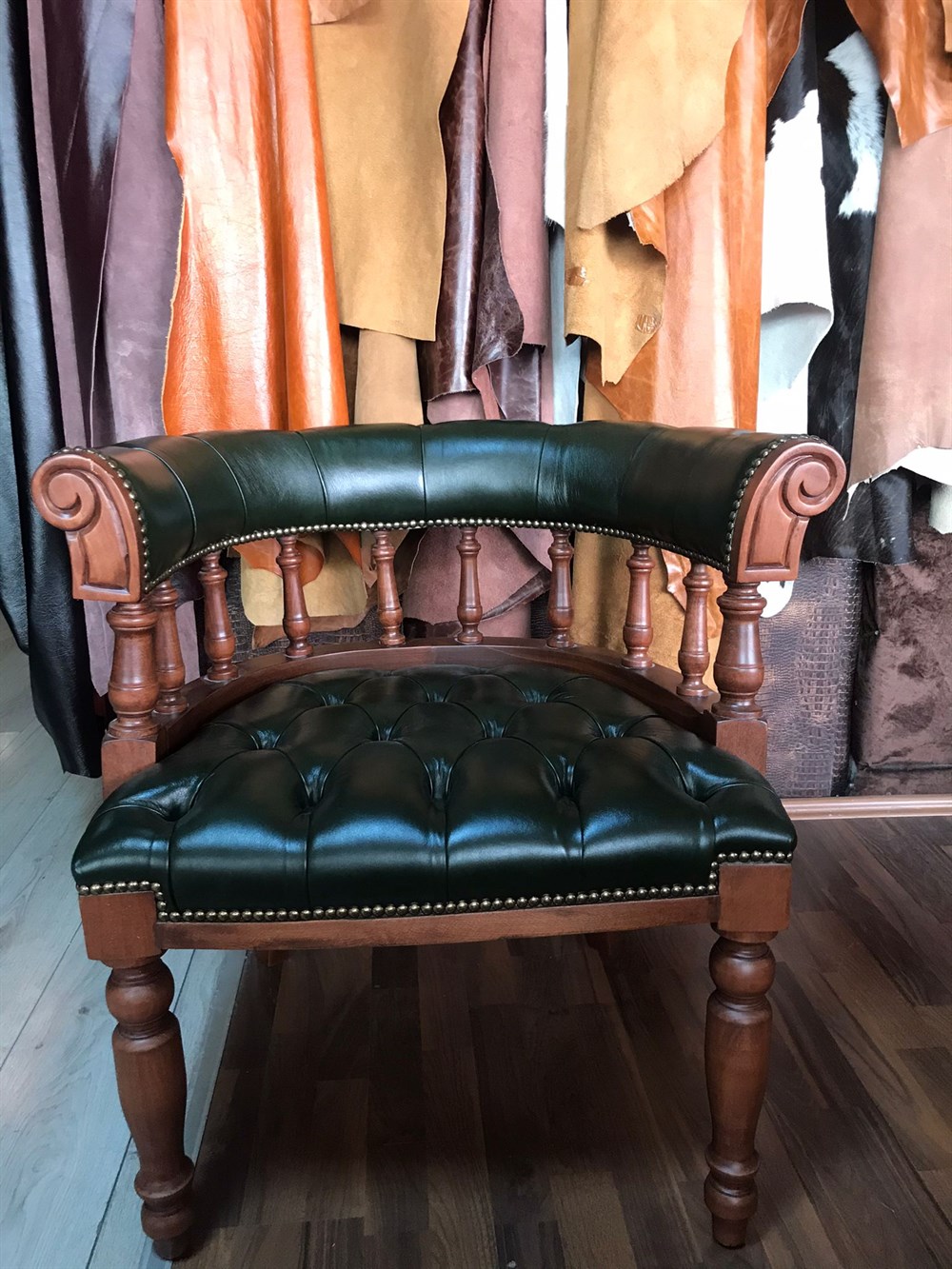 3A MOBİLYA HAKİKİ DERİ GREEN  BRİSTOL BERJER 