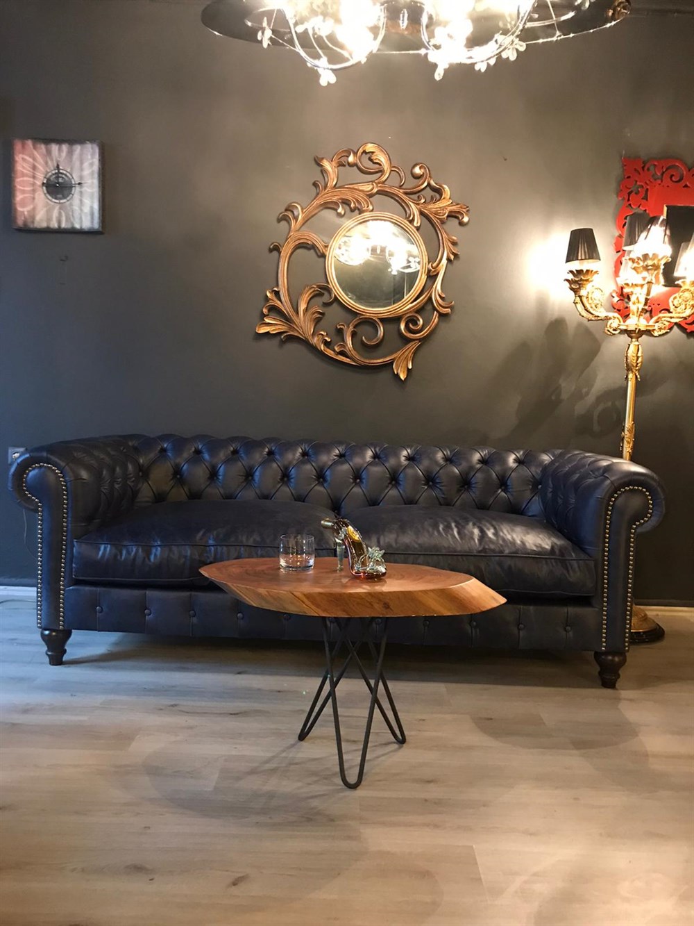 3A MOBİLYA HAKİKİ DERİ KLAS CHESTERFİELD