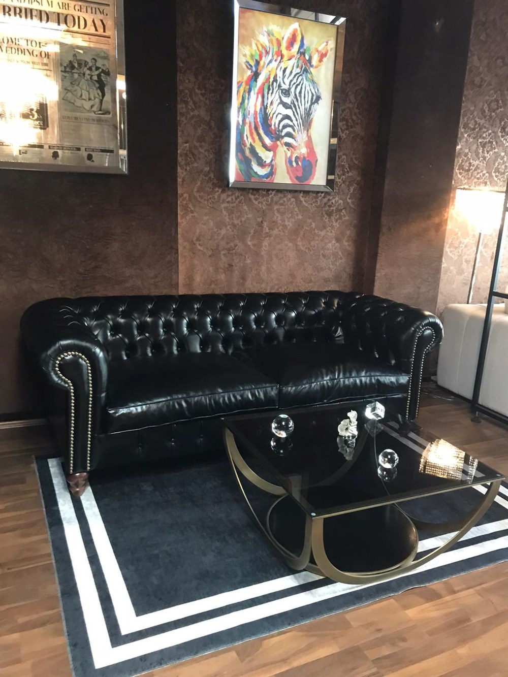 3A Mobilya Hakiki Deri Lanchester Chesterfield