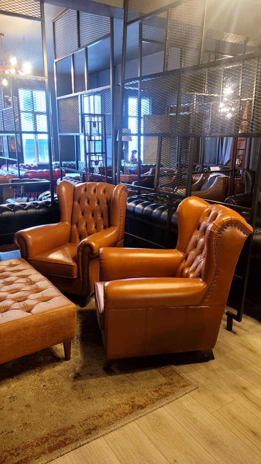 3A MOBİLYA HAKİKİ DERİ LONDON CHESTERFİELD TAKIMI 3+1+1