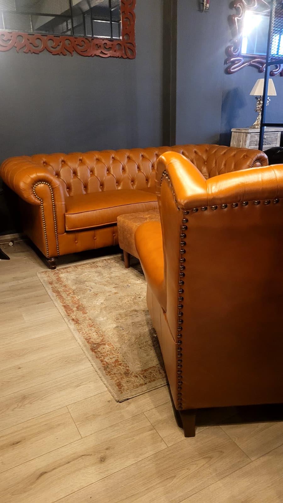 3A MOBİLYA HAKİKİ DERİ LONDON CHESTERFİELD TAKIMI 3+1+1