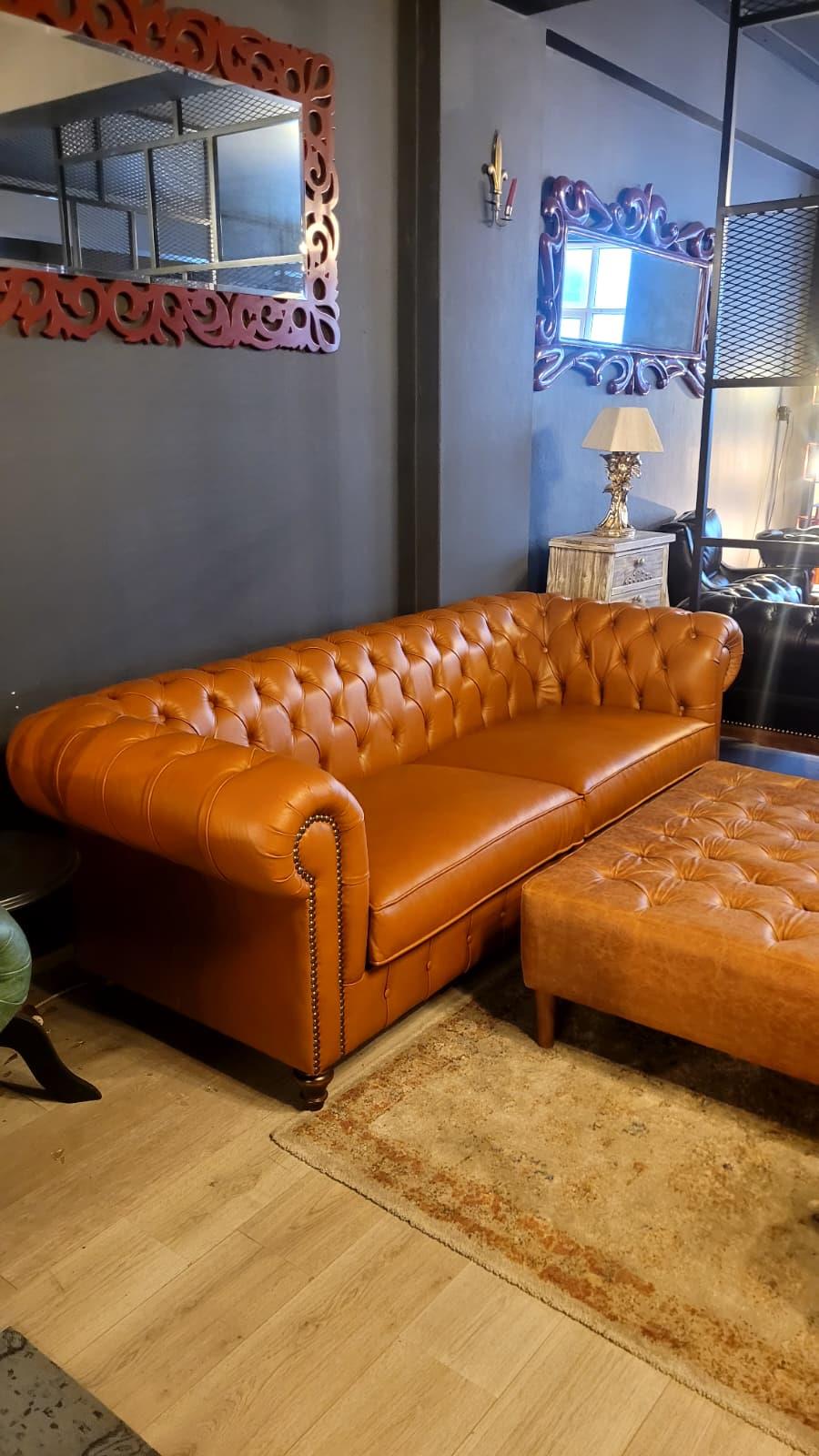 3A MOBİLYA HAKİKİ DERİ LONDON CHESTERFİELD TAKIMI 3+1+1