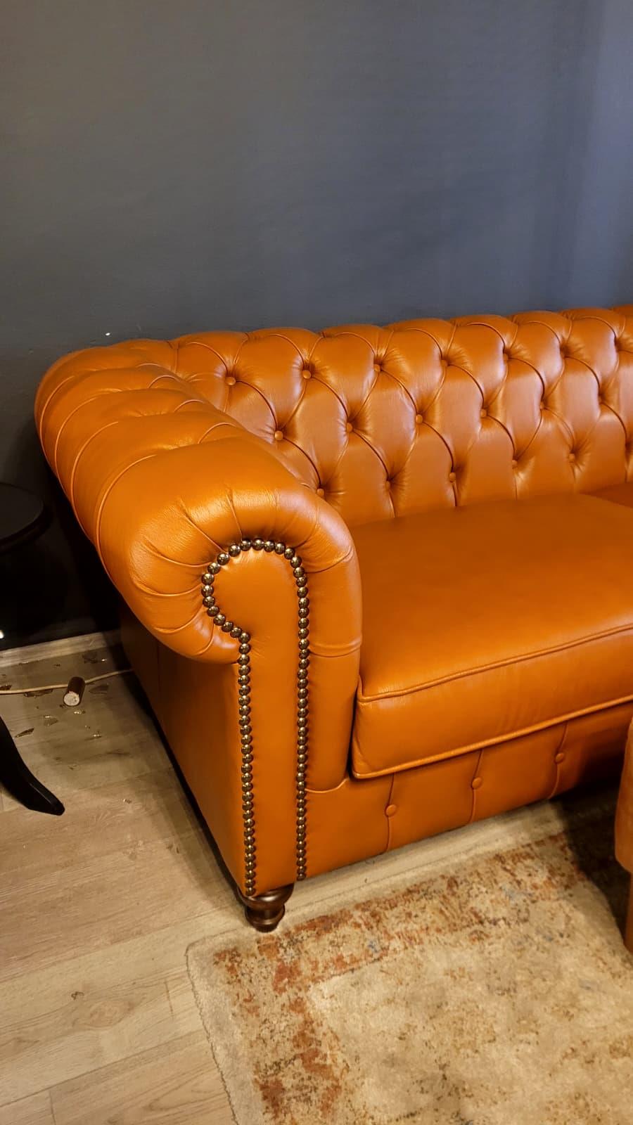 3A MOBİLYA HAKİKİ DERİ LONDON CHESTERFİELD TAKIMI 3+1+1