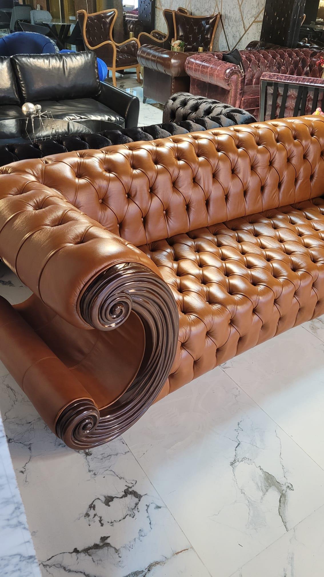 3A MOBİLYA HAKİKİ DERİ LOS ANGELES CHESTERFİELD