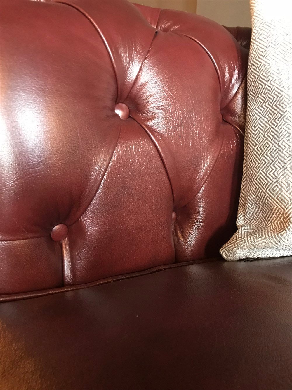 3A MOBİLYA HAKİKİ DERİ MAYA BORDO CHESTERFİELD 