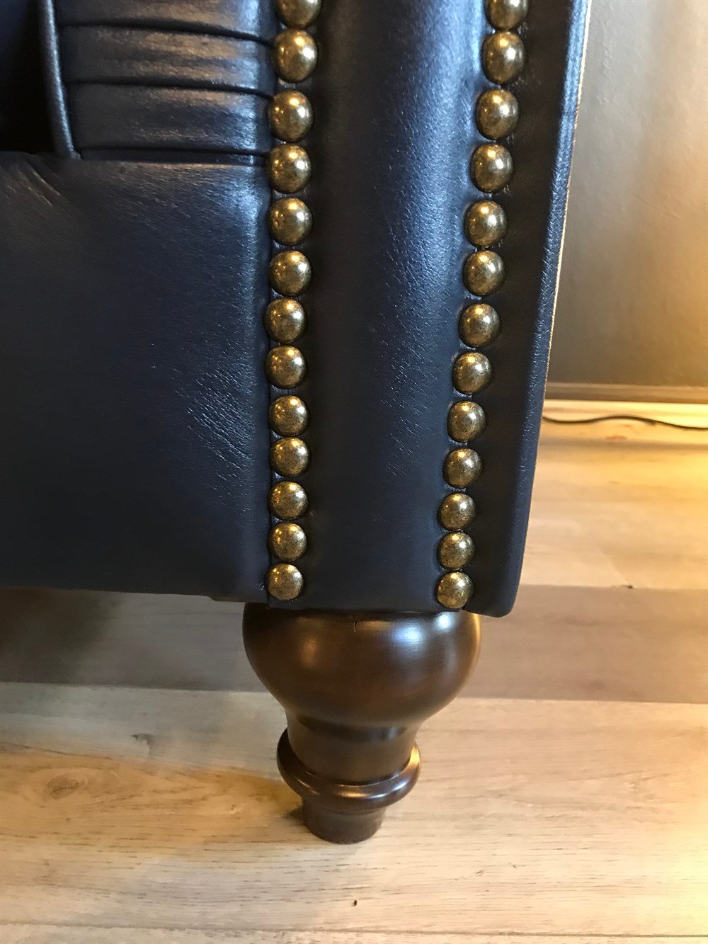 3A MOBİLYA HAKİKİ DERİ MAYA LACİVERT CHESTERFİELD 