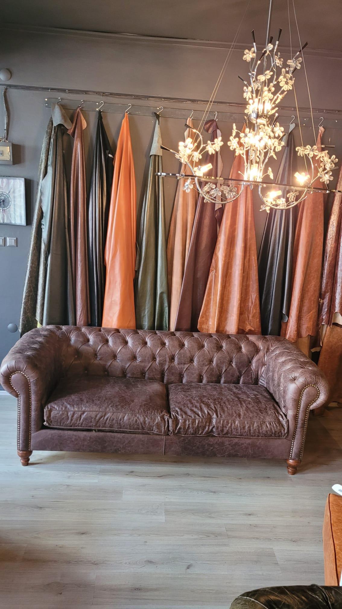 3A MOBİLYA HAKİKİ DERİ NOTTİNGHAM CHESTERFİELD 