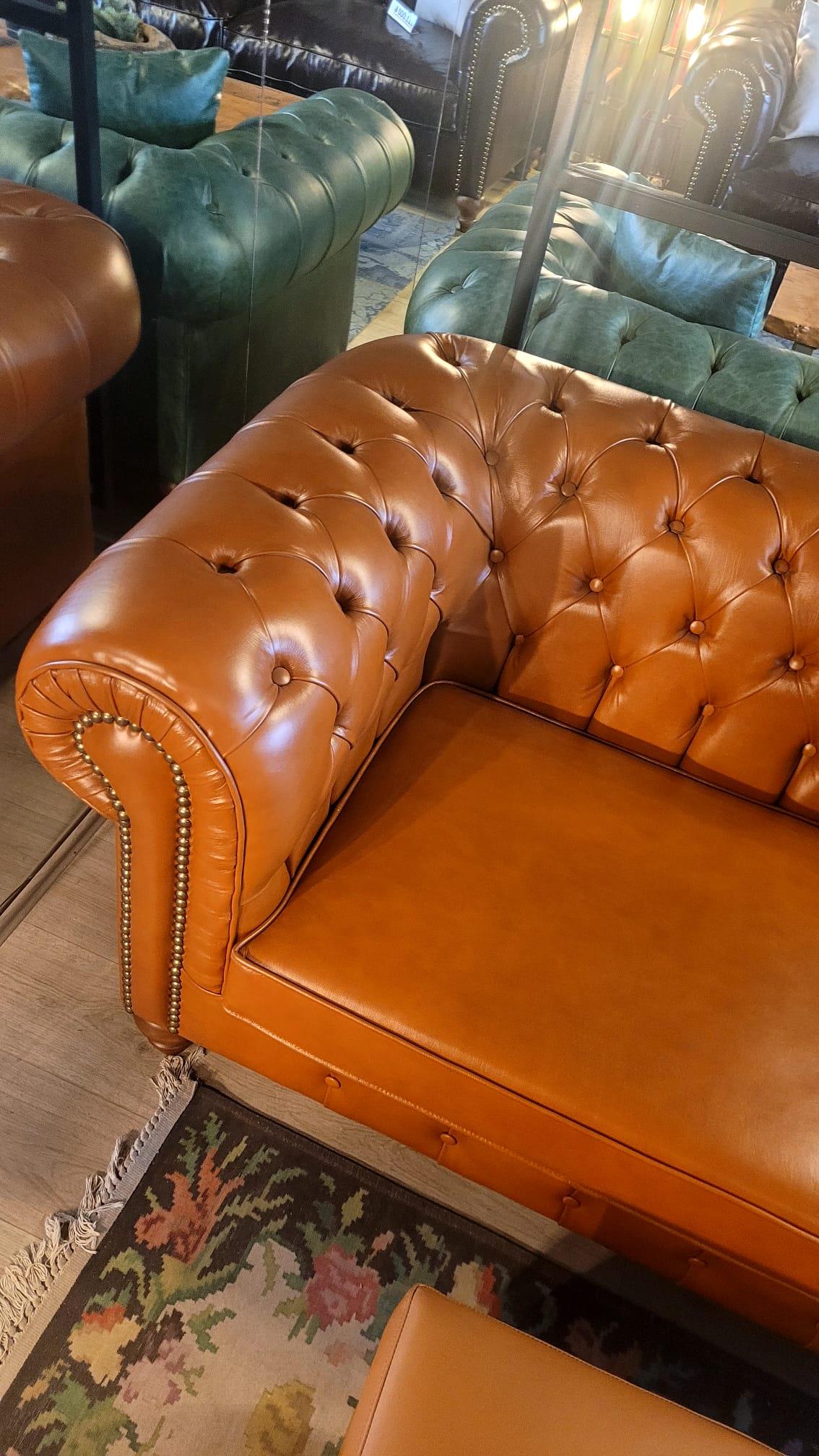 3A MOBİLYA HAKİKİ DERİ PREMİUM HAMPTON CHESTERFİELD TAKIMI