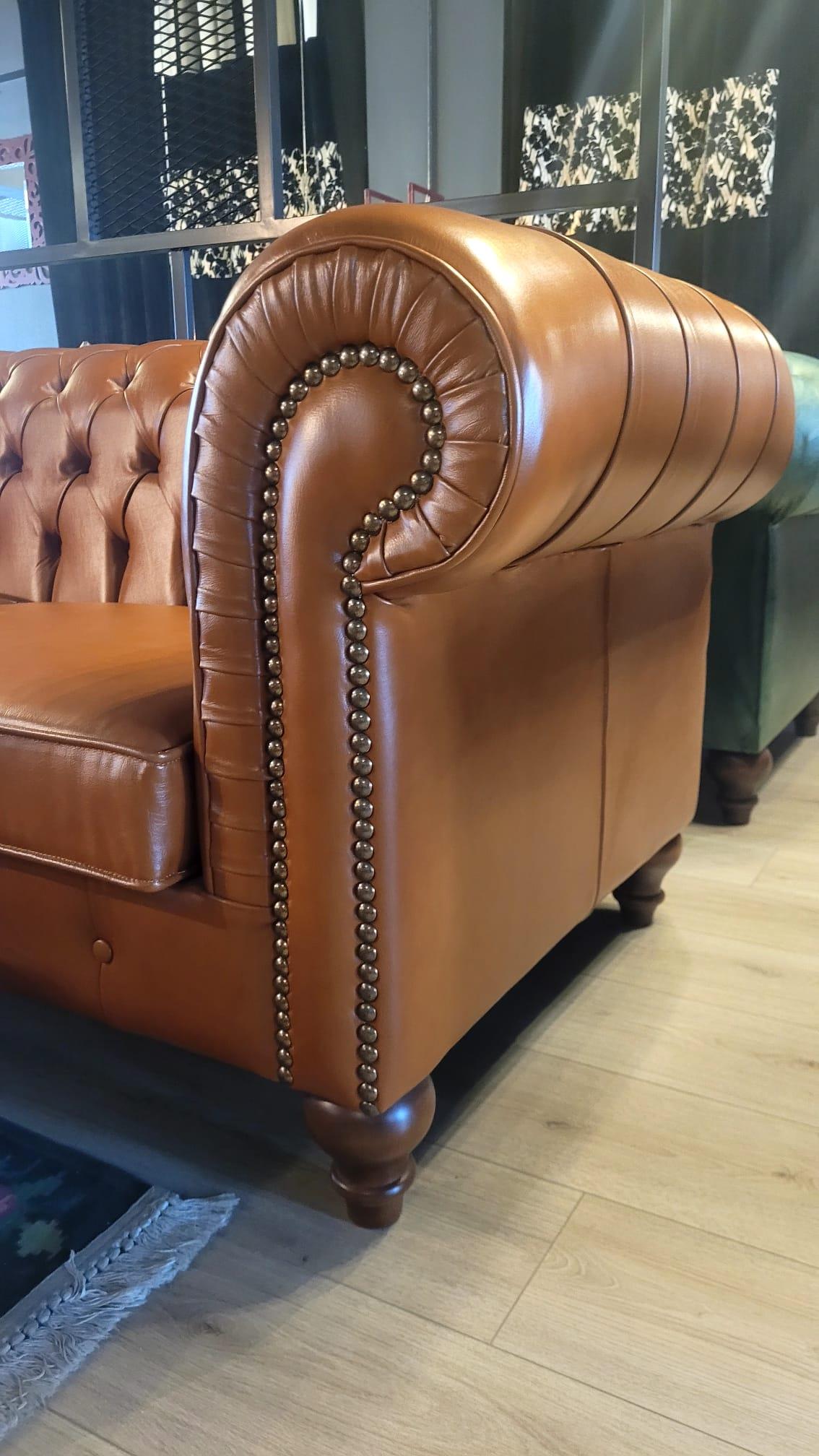 3A MOBİLYA HAKİKİ DERİ PREMİUM HAMPTON CHESTERFİELD TAKIMI