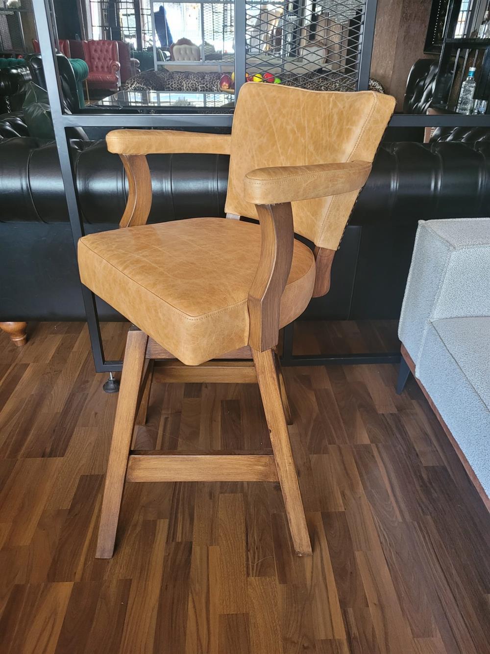 3A MOBİLYA HAKİKİ DERİ TEXAS BAR SANDALYESİ 