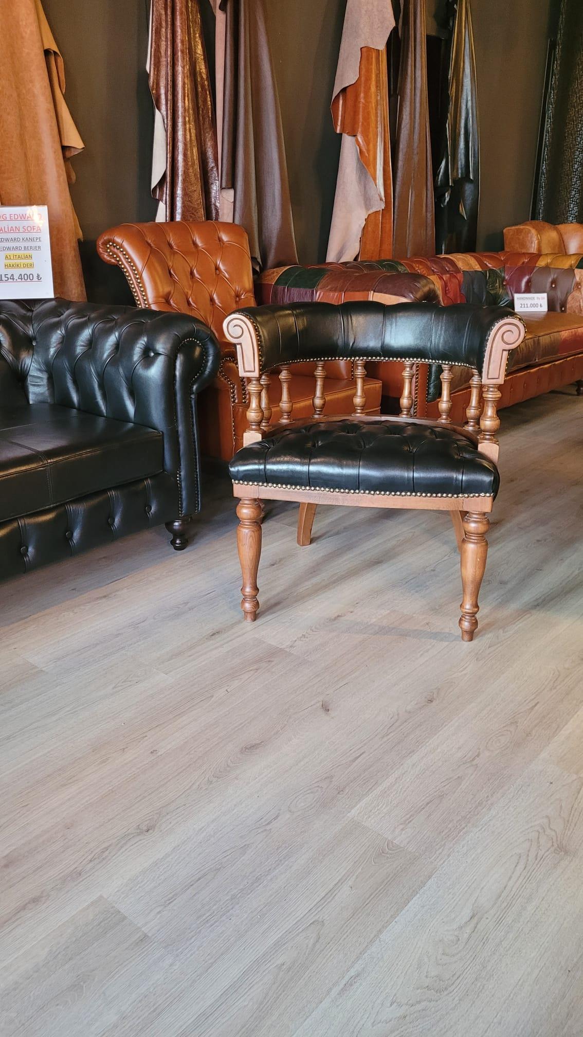 3A MOBİLYA HAMİLTON HAKİKİ DERİ CHETERFİELD TAKIMI