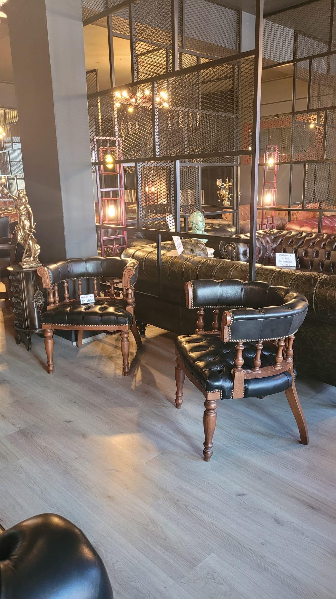 3A MOBİLYA HAMİLTON HAKİKİ DERİ CHETERFİELD TAKIMI