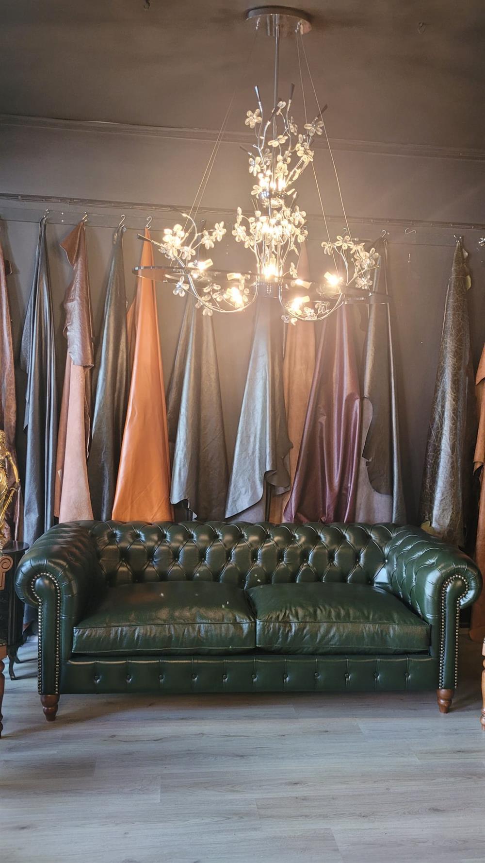 3A MOBİLYA HAMPTON HAKİKİ DERİ CHESTERFİELD TAKIMI 3+1+1