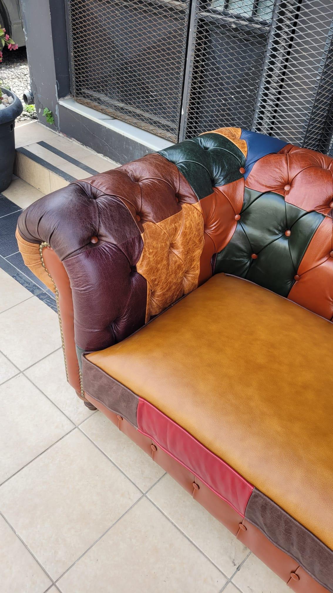 3A MOBİLYA İTALYAN HAKİKİ DERİ DALLAS CHESTERFİELD 