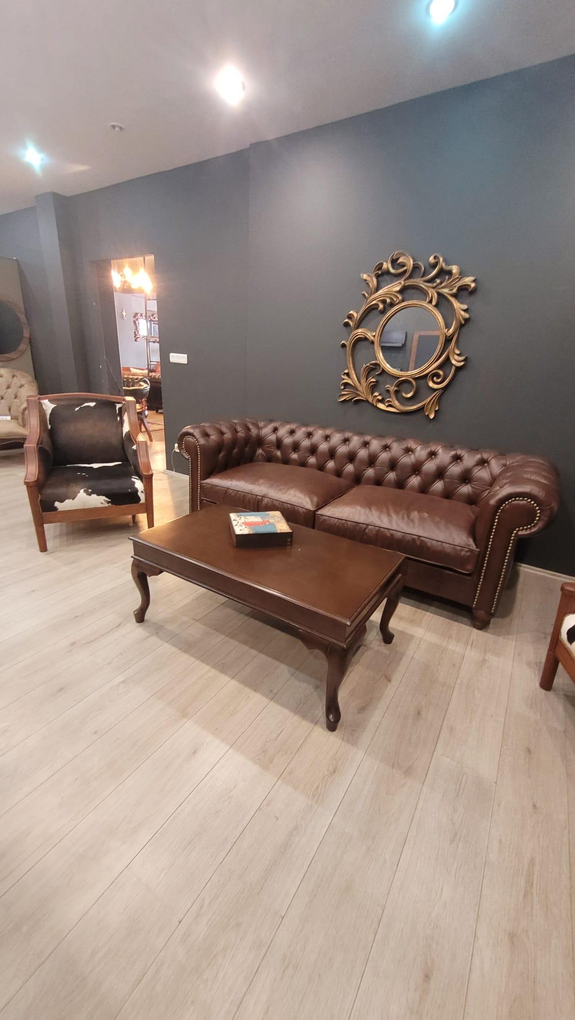 3A MOBİLYA İTALYAN HAKİKİ DERİ TEXAS CHESTERİELD TAKIMI 3+1+1