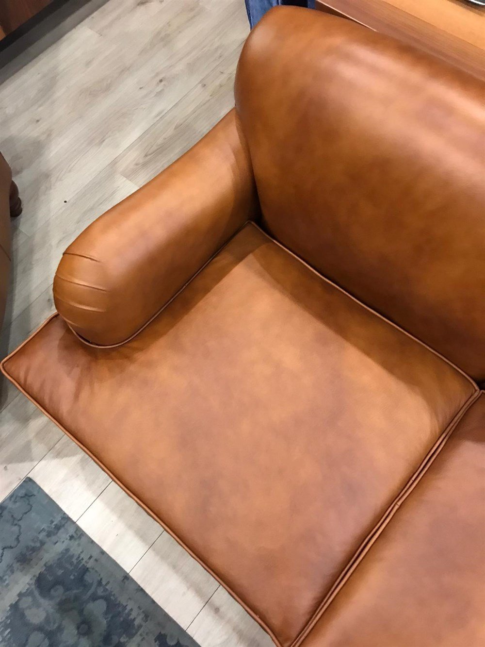 3A MOBİLYA KİNG EDWARD REAL  İTALİAN LEATHER  SOFA  3+3+1+1+PUF