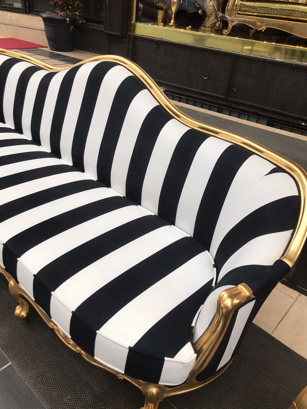 3A MOBİLYA KİNG & QUENN ALTIN VARAK OYMALI KLASİK KANEPE