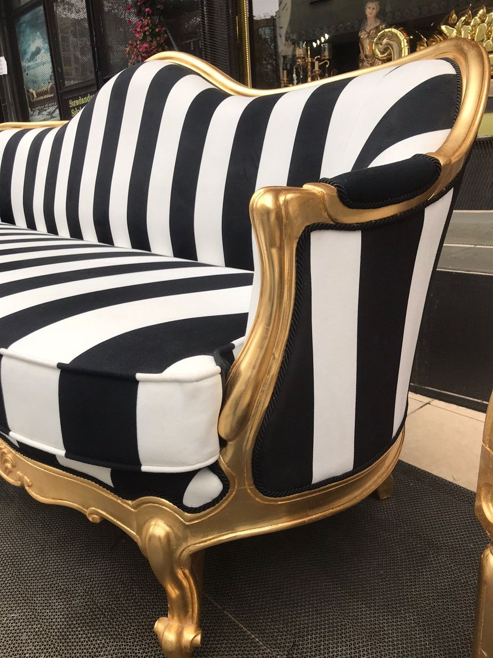 3A MOBİLYA KİNG & QUENN ALTIN VARAK OYMALI KLASİK KANEPE