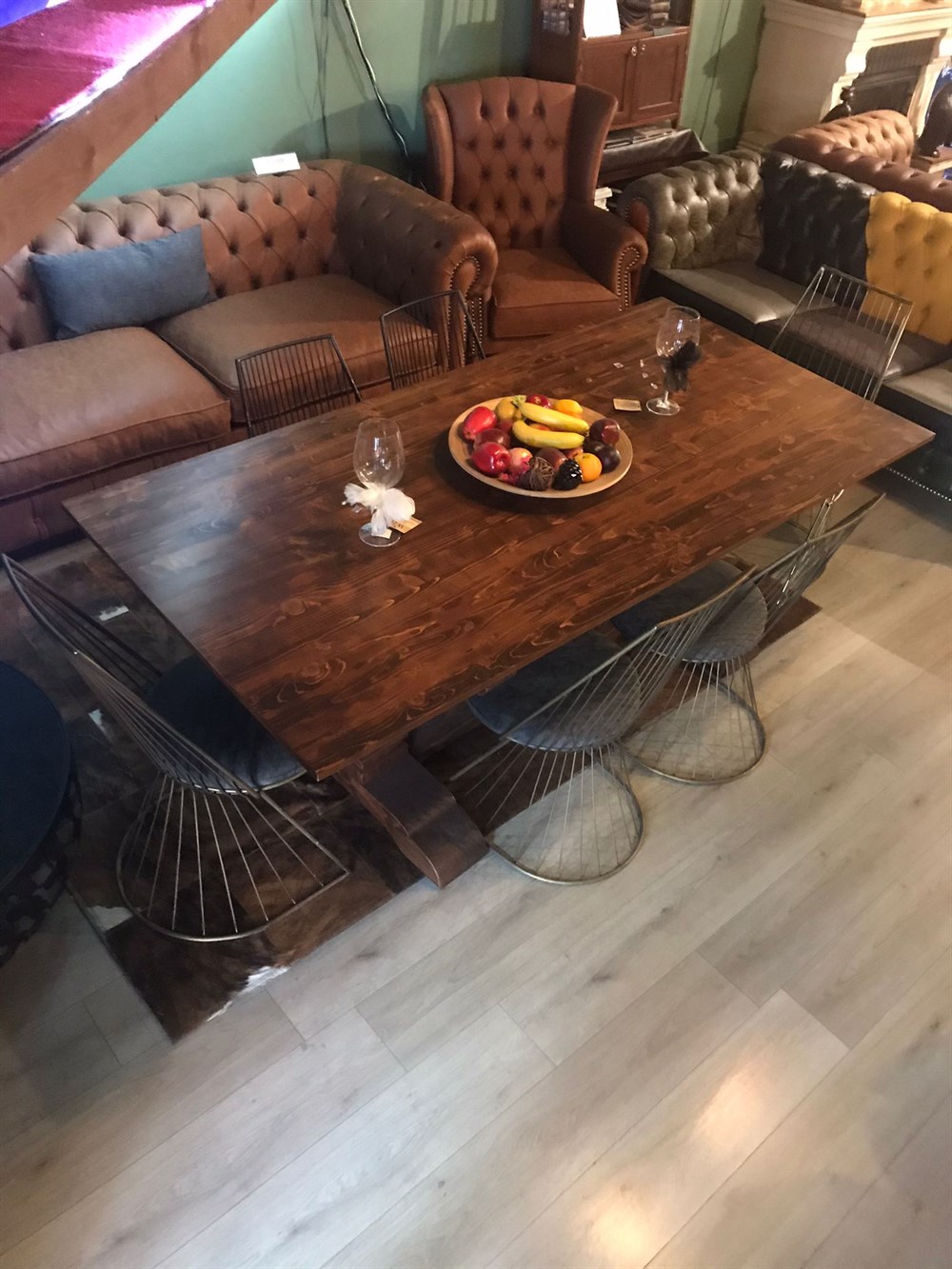 3A MOBİLYA LADİN AĞACI VALERİE MASA TAKIMI