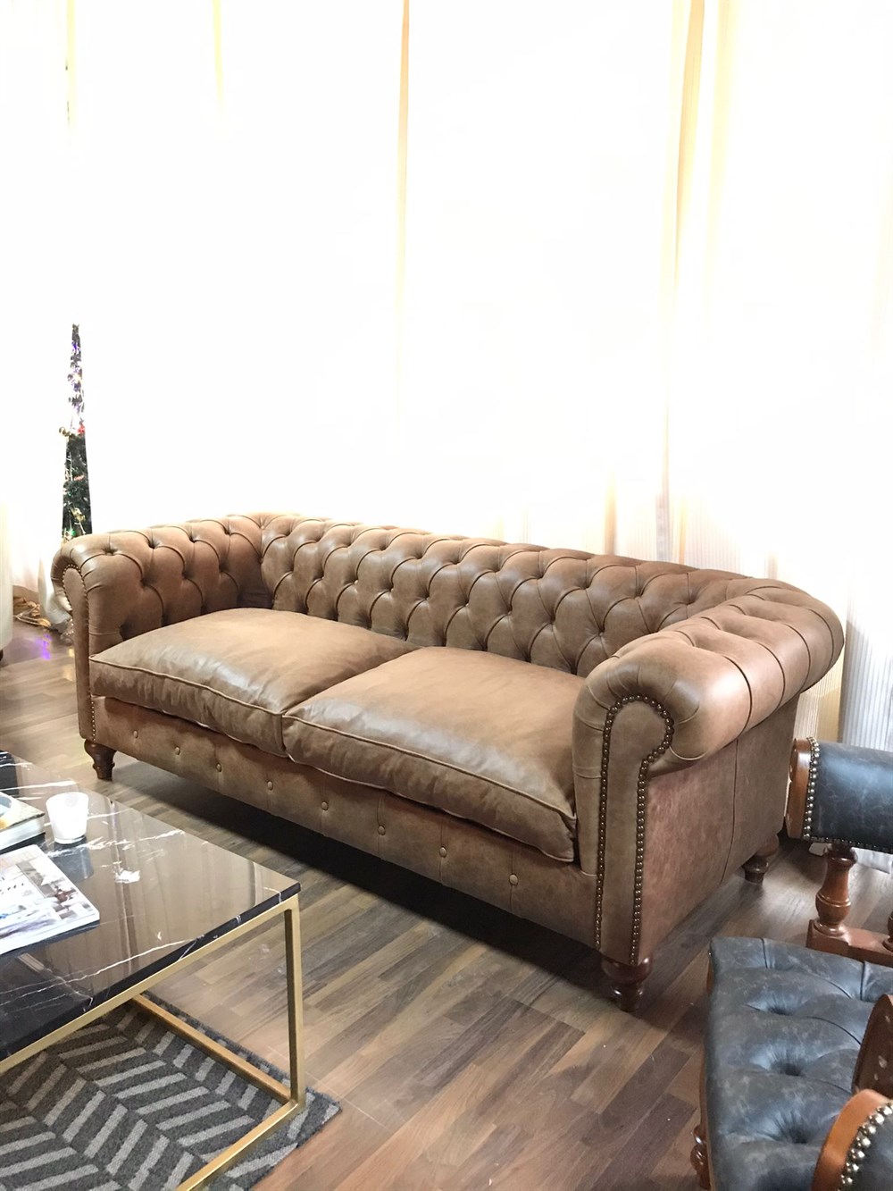 3A MOBİLYA LANCHESTER HAKİKİ DERİ CHESTER TAKIMI 3+3+1+1+1+1