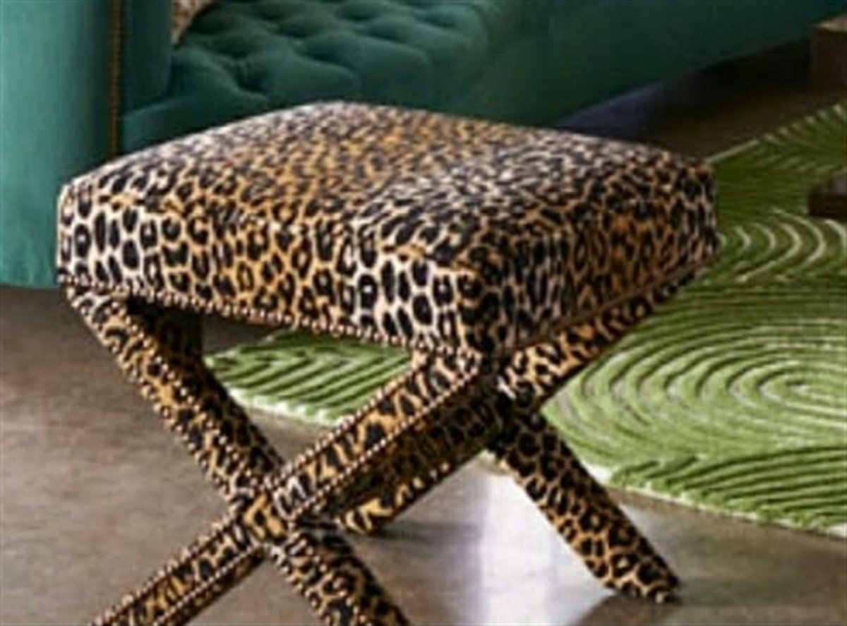 3A Mobilya Leopar Çapraz Ayak Puf