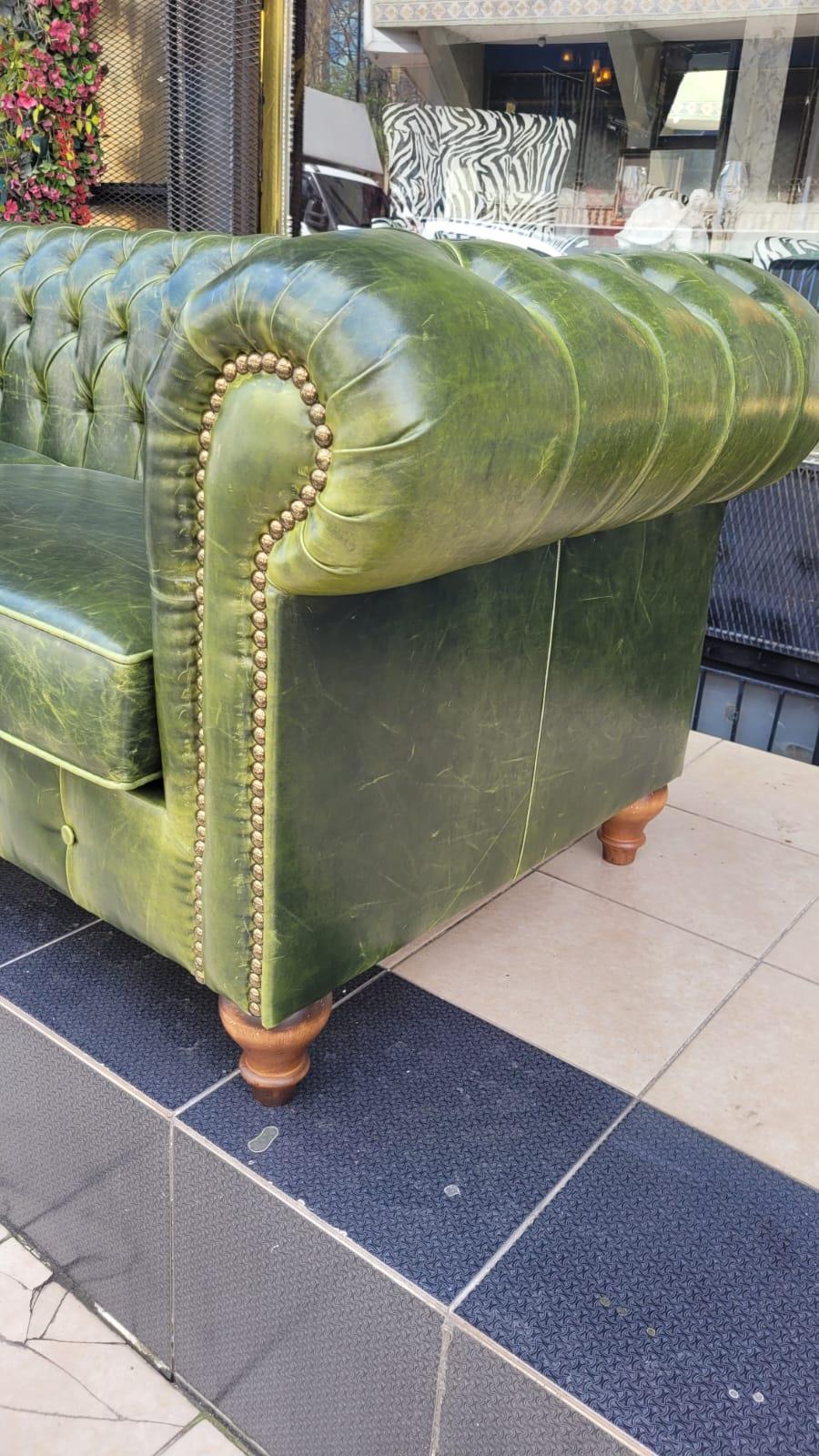 3A MOBİLYA LONDON PULLAP GREEN CHESTERFİELD 