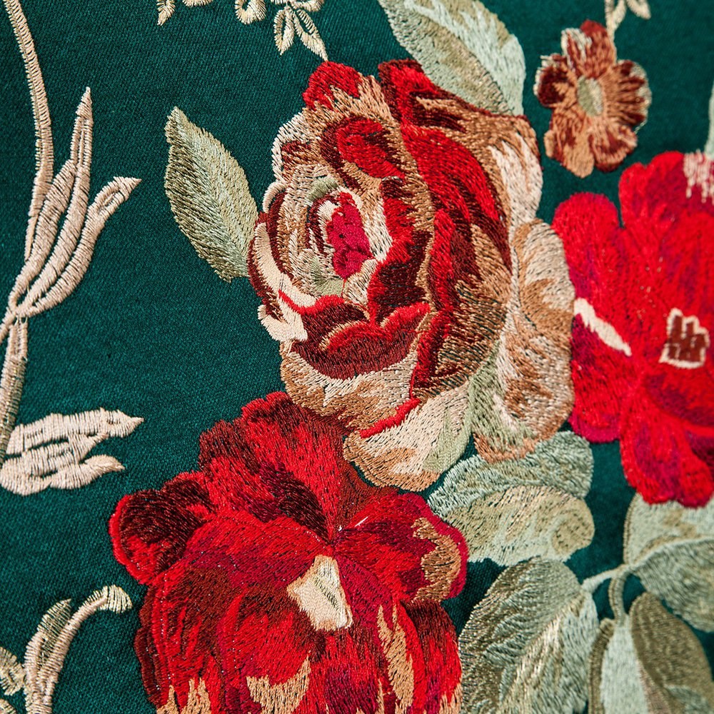 3A Mobilya Luxory Green El Oyması Berjer Yeşil