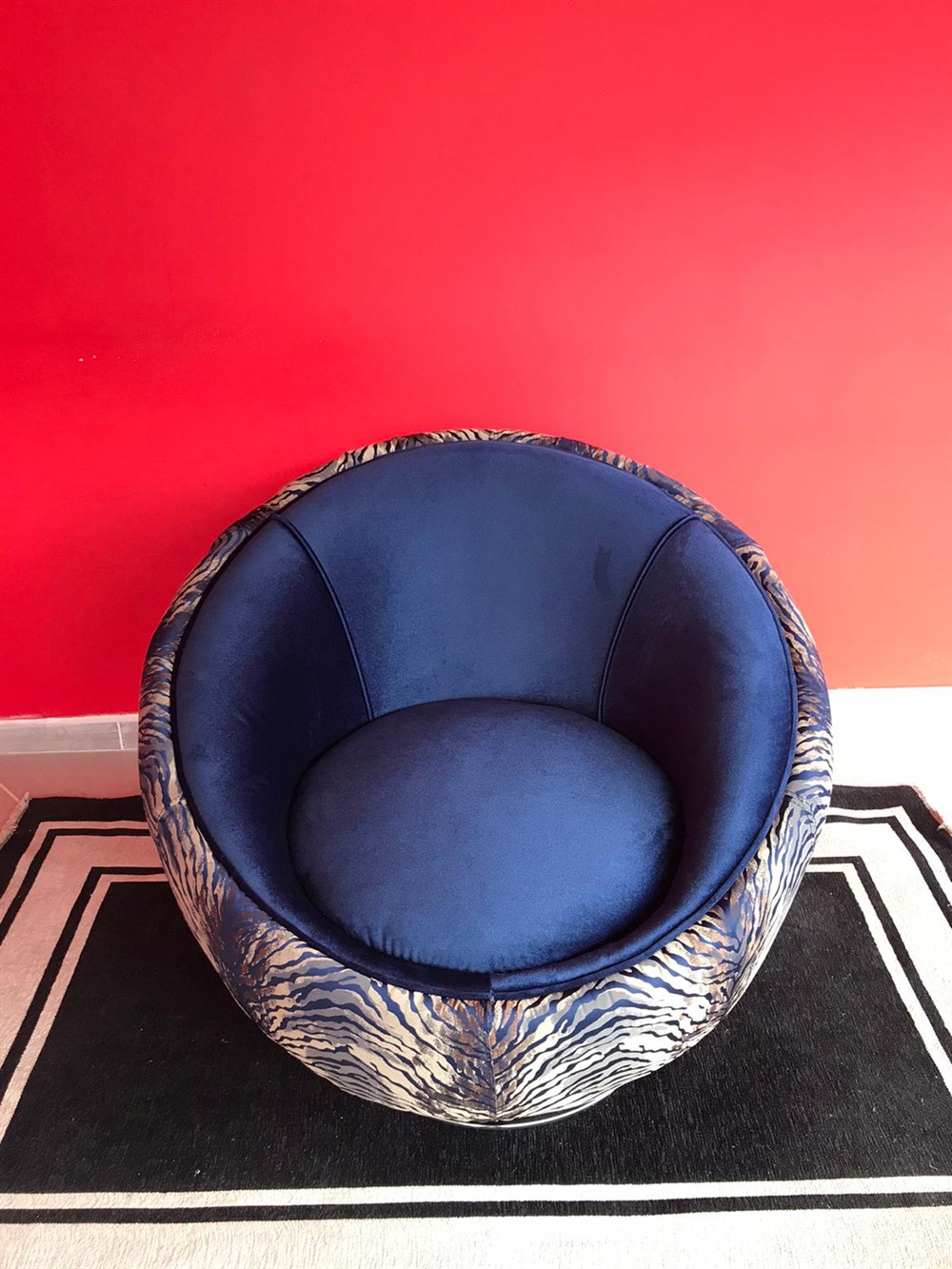 3A MOBİLYA MAVİ DÖNERLİ BERJER