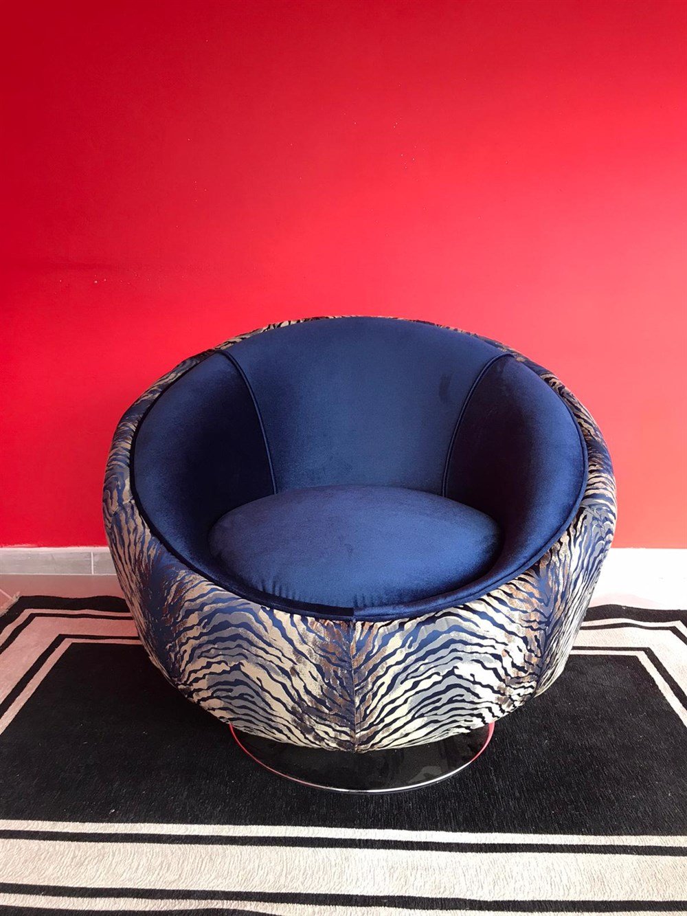 3A MOBİLYA MAVİ DÖNERLİ BERJER