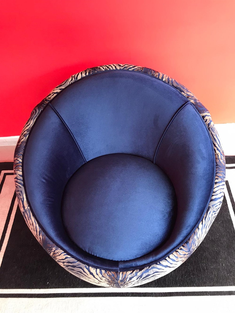 3A MOBİLYA MAVİ DÖNERLİ BERJER