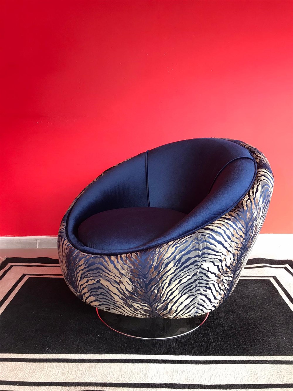 3A MOBİLYA MAVİ DÖNERLİ BERJER