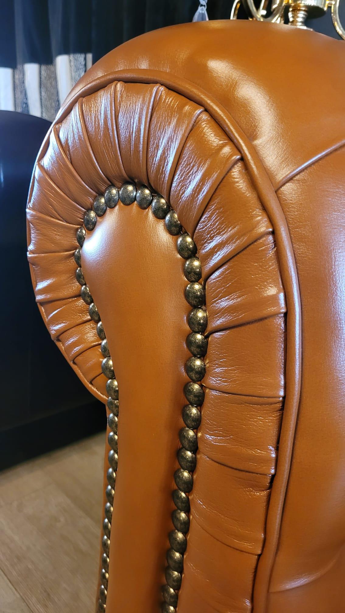 3A MOBİLYA MAYA TABA HAKİKİ DERİ CHESTERFİELD 