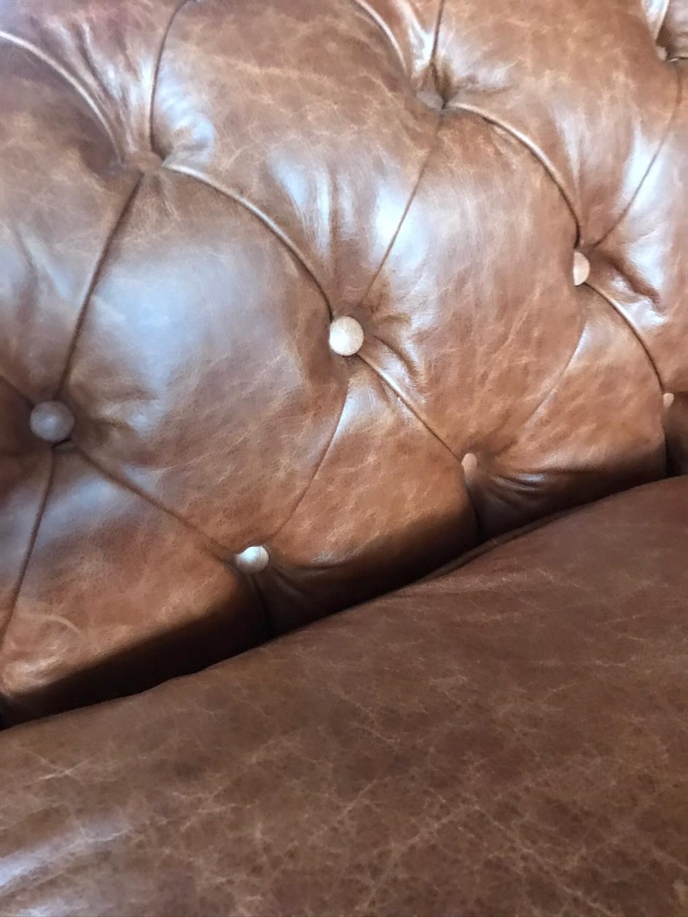 3A MOBİLYA MAYA TABA HAKİKİ DERİ CHESTERFİELD