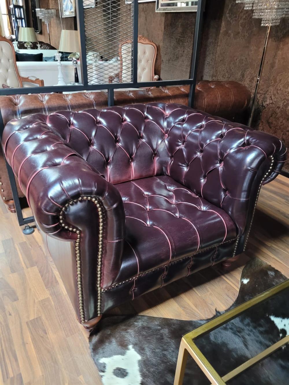 3A MOBİLYA NEW BURGUNDY CHESTERFİELD TAKIMI 