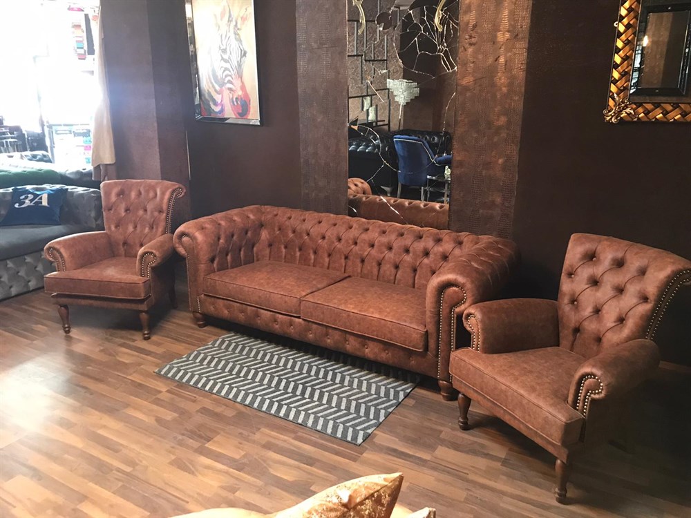 3A MOBİLYA ORENAGE CHESTERFİELD 3+1+1