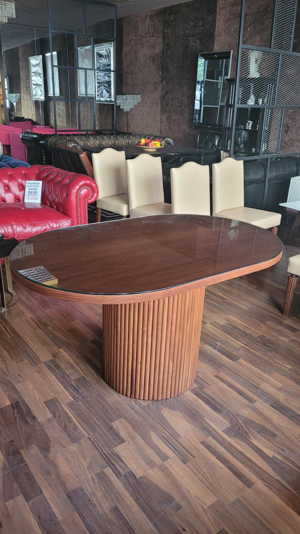 3A MOBİLYA OVAL YEMEK MASASI TAKIMI 