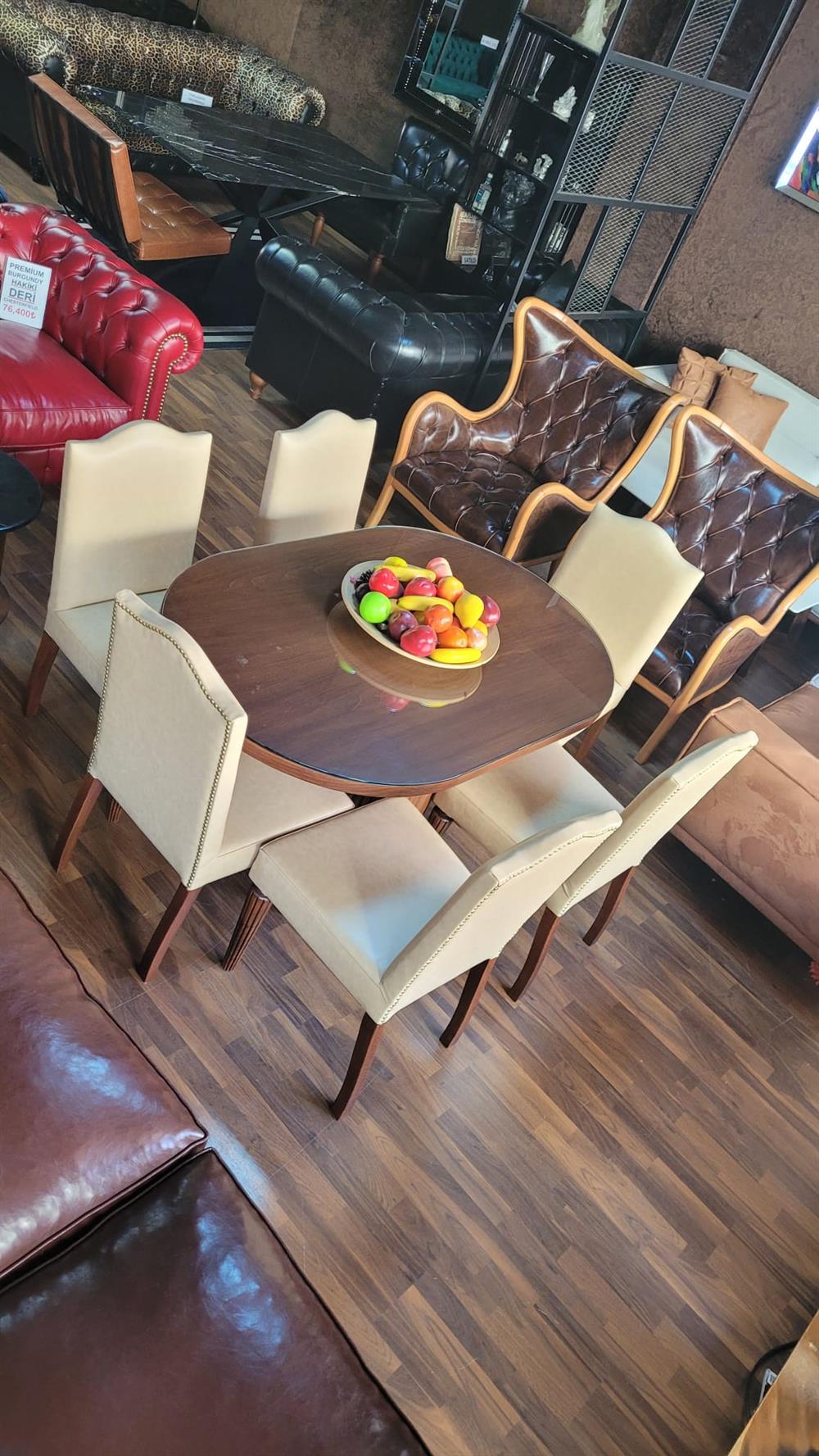 3A MOBİLYA OVAL YEMEK MASASI TAKIMI 