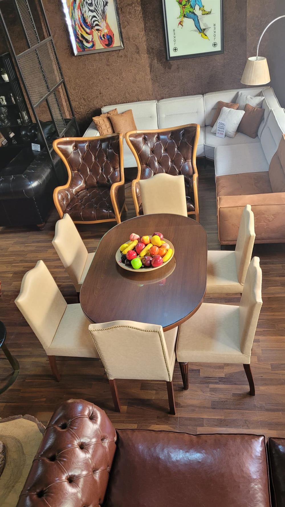 3A MOBİLYA OVAL YEMEK MASASI TAKIMI 