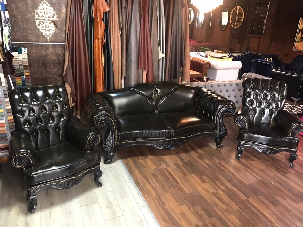 3A MOBİLYA OYMALI KARTAL KOLTUK  + 2 BERJER 