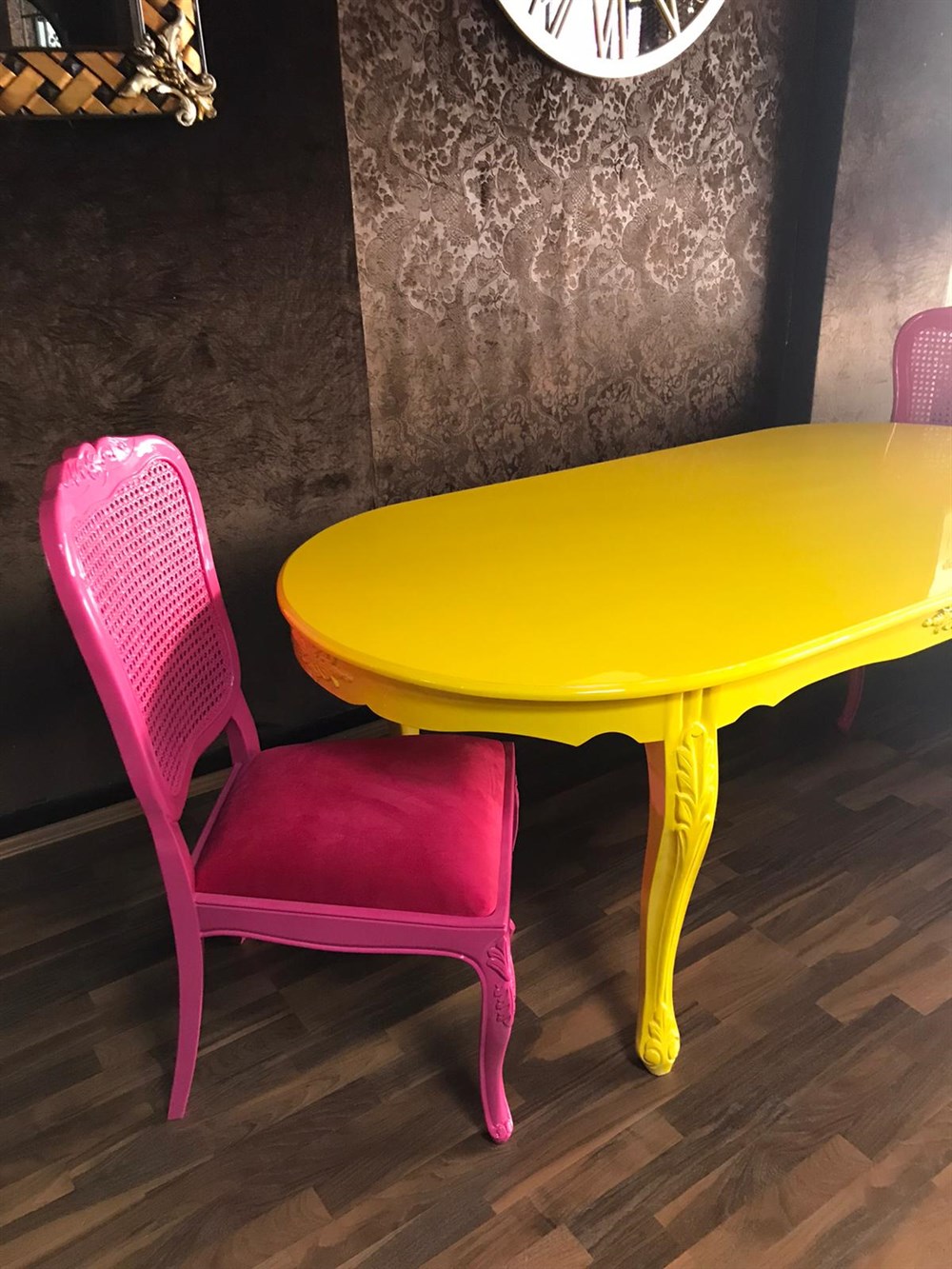 3A Mobilya Oymalı Lükens Ayak Yemek Masası