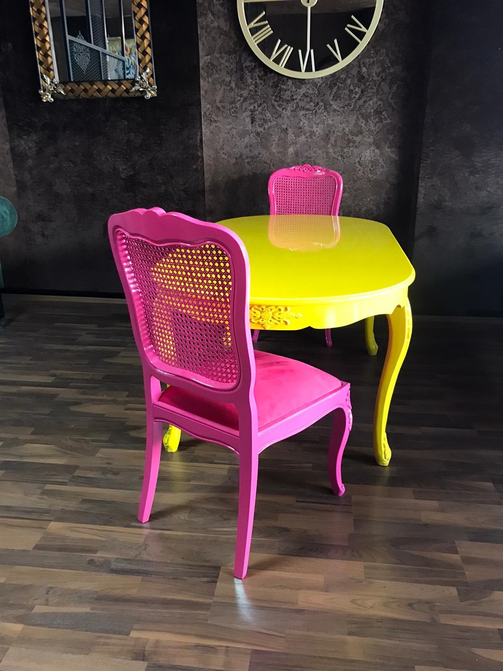 3A Mobilya Oymalı Lükens Ayak Yemek Masası