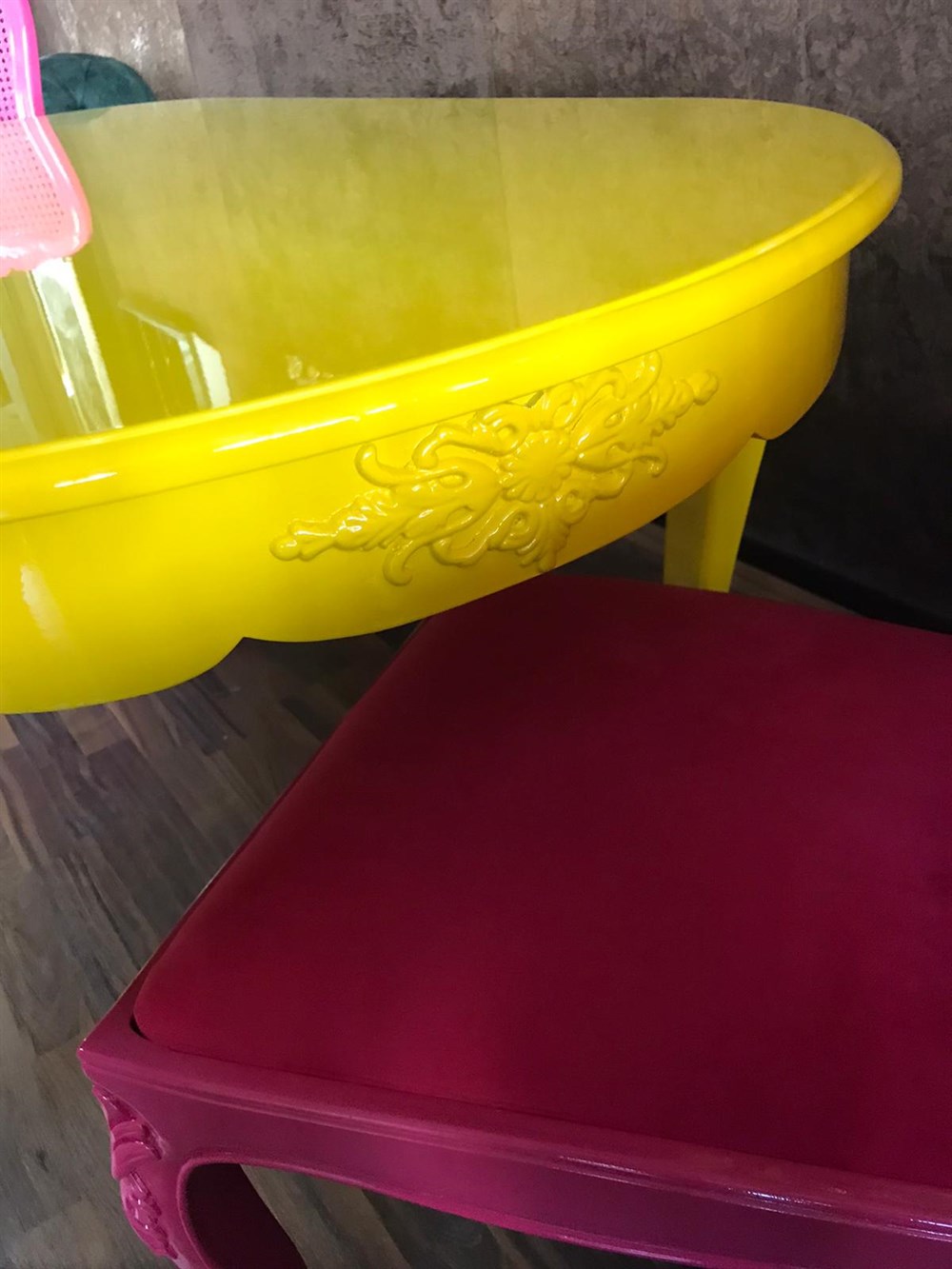 3A Mobilya Oymalı Lükens Ayak Yemek Masası