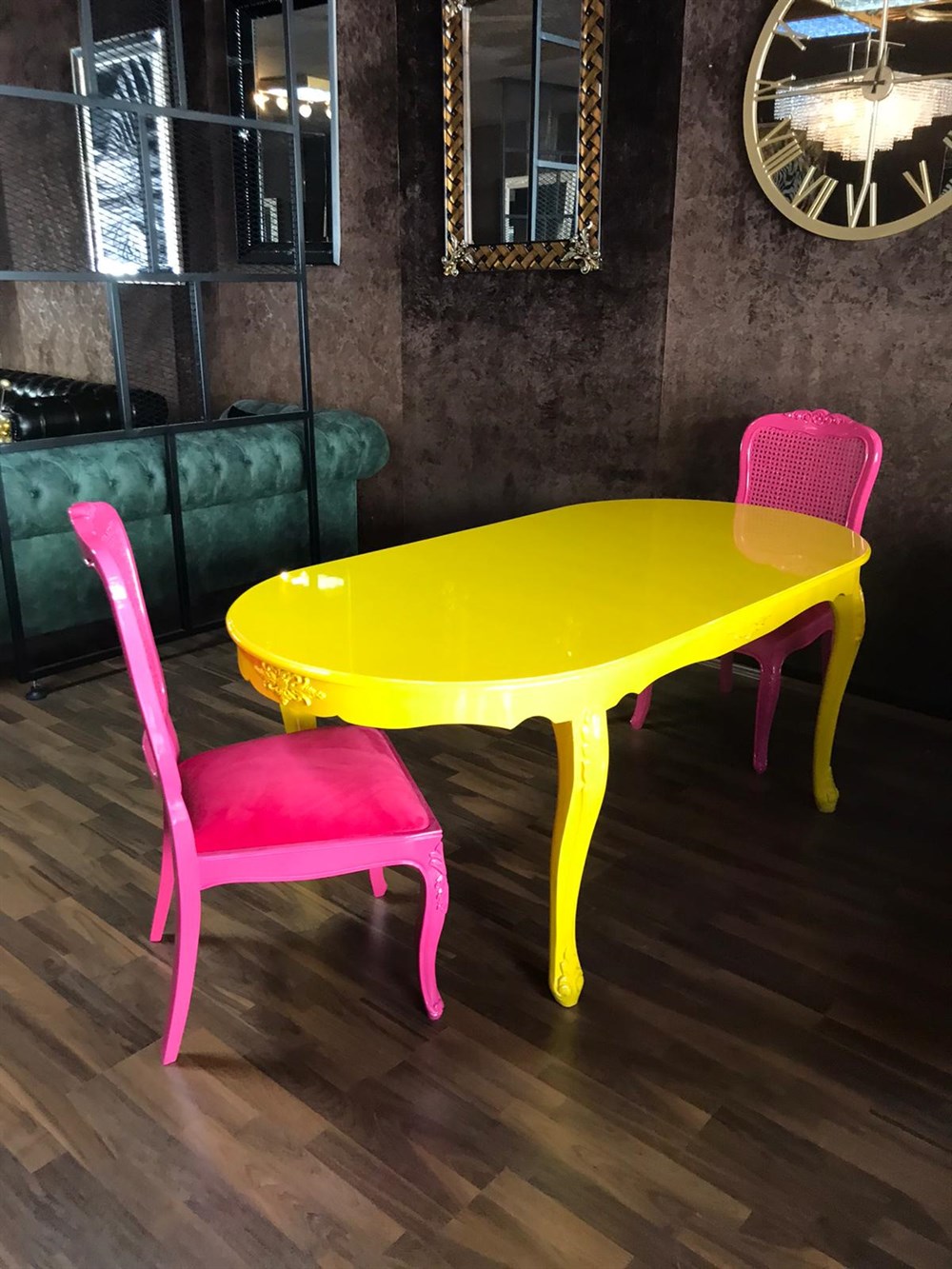 3A Mobilya Oymalı Lükens Ayak Yemek Masası