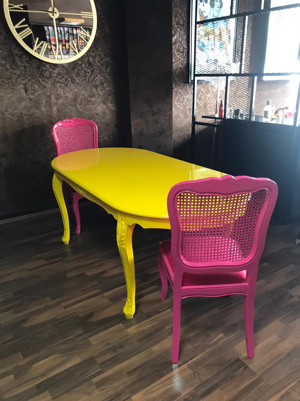 3A Mobilya Oymalı Lükens Ayak Yemek Masası