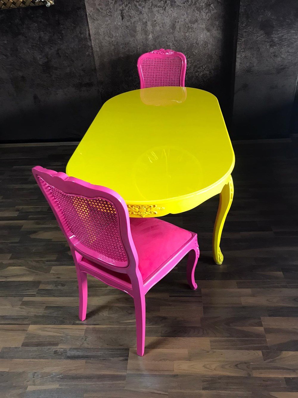 3A Mobilya Oymalı Lükens Ayak Yemek Masası