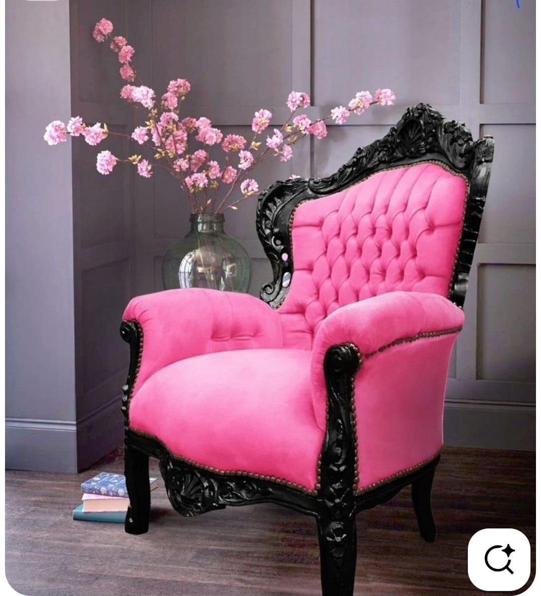 3A MOBİLYA PİNK QUEEN OYMALI BERJER 